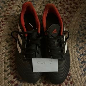 Adidas soccer cleat, size 7, Black/Red